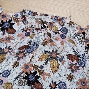 LOFT Petites Floral Print Ruffle Sleeve Blouse Lightweight‎ Top Size LP Boho